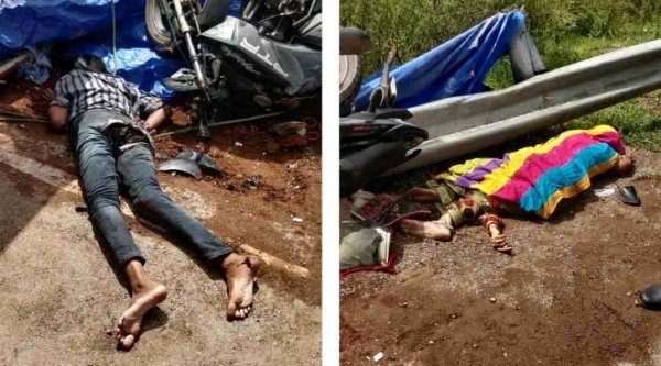 अनियंत्रित ट्रक के चपेट में आने से हुई माँ और बेटे की मृत्यु